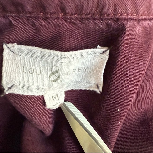 Lou & Grey Womens Purple Pop Over roll tab Sleeves Shirt Size M - Picture 7 of 9